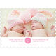 Pink Circle Date Twins Photo Birth Announcements Image 4 of 6